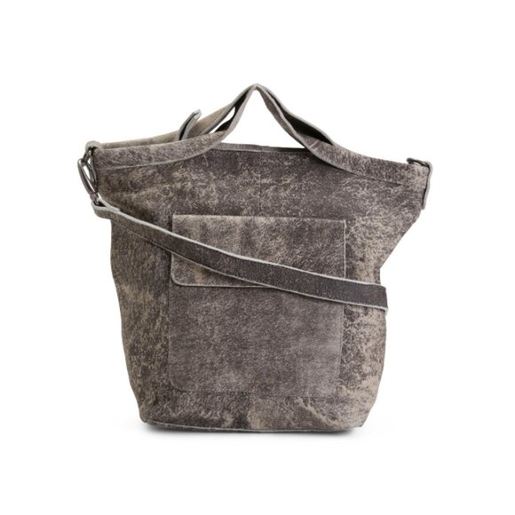 LATICO stone Leather Bianco Tote With Crossbody Strap